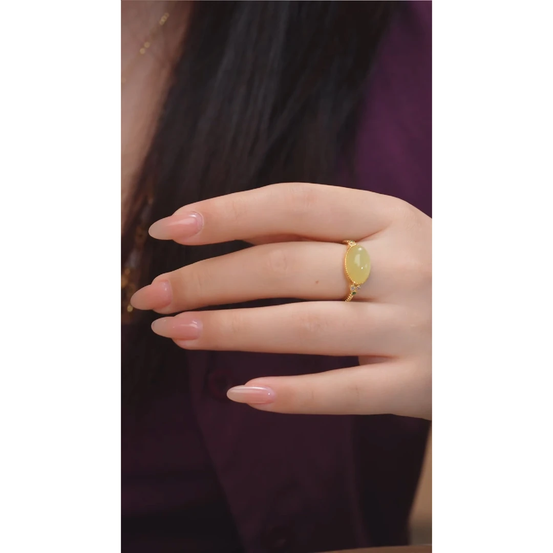 非遗好物分享和田玉未镶嵌戒指@@H1164