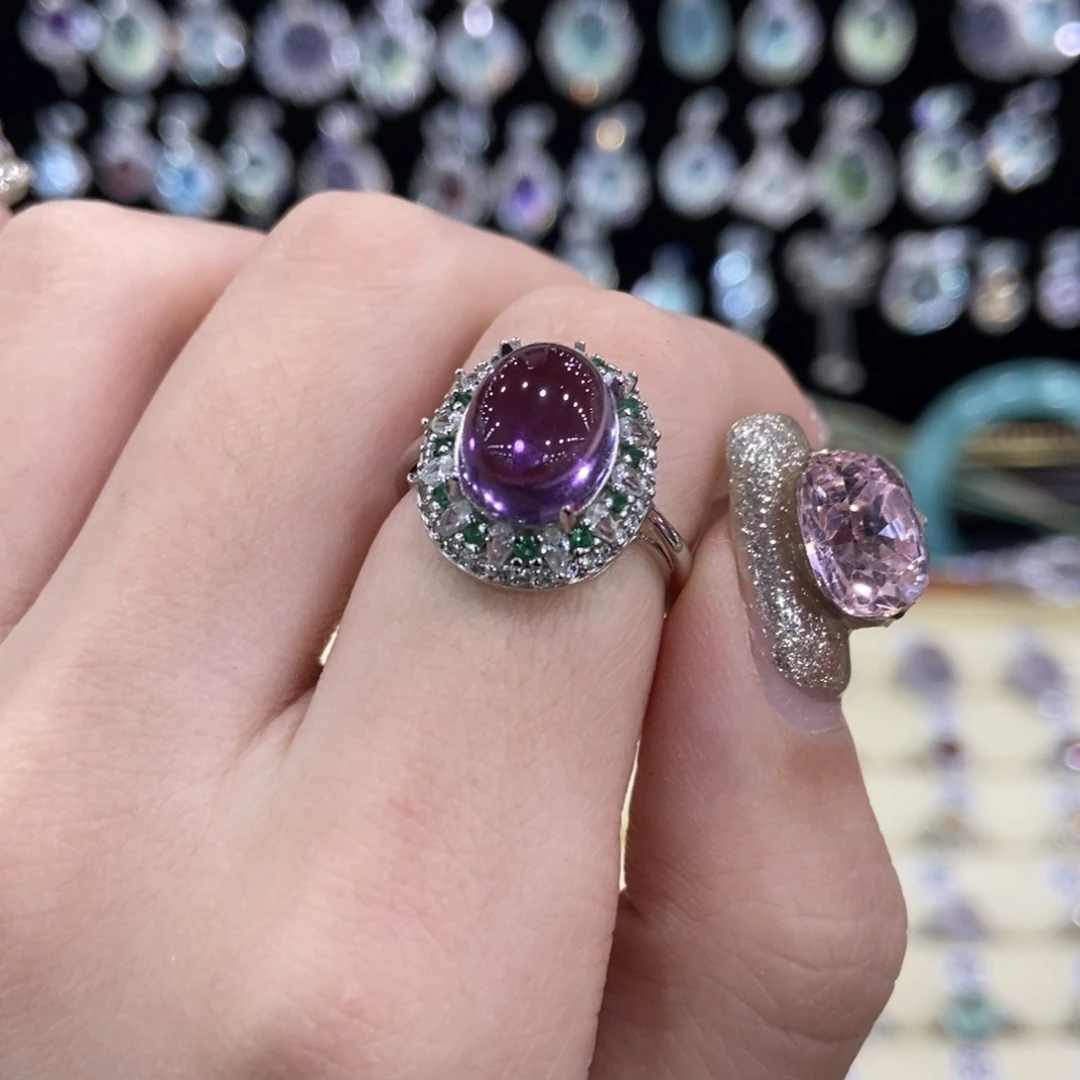 银S925镶嵌紫晶戒指