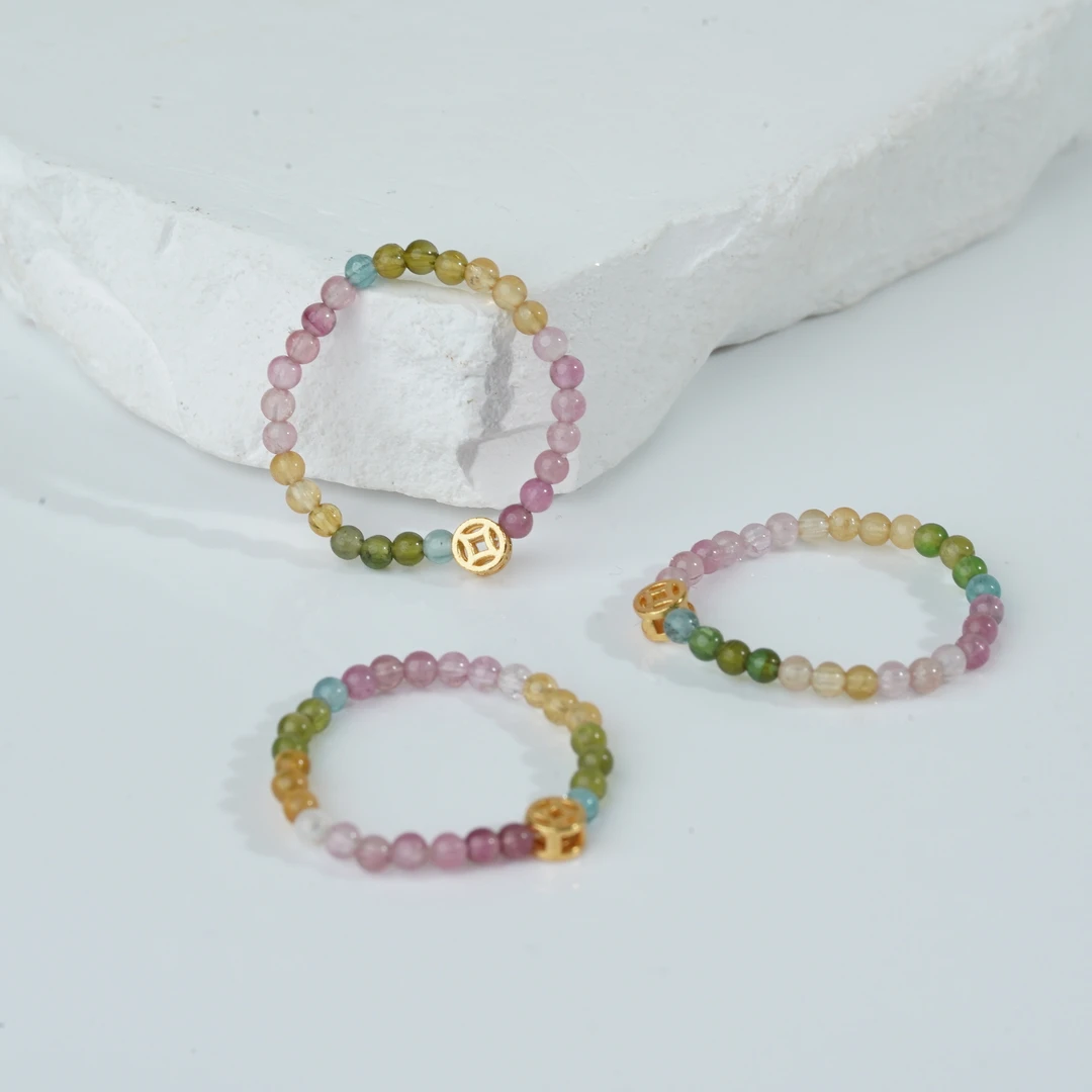 【铭记珠宝】碧玺DIY戒圈8-3DM01L771【多样性发一件】约2mm+