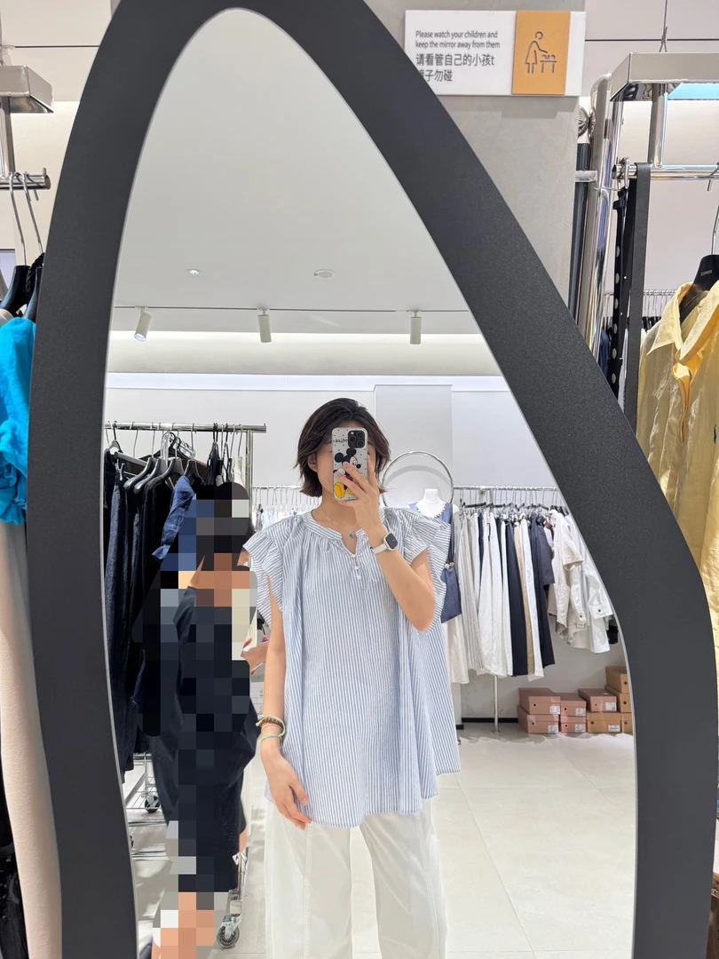 695-boensesi-夏季新款宽松休闲荷叶袖上衣