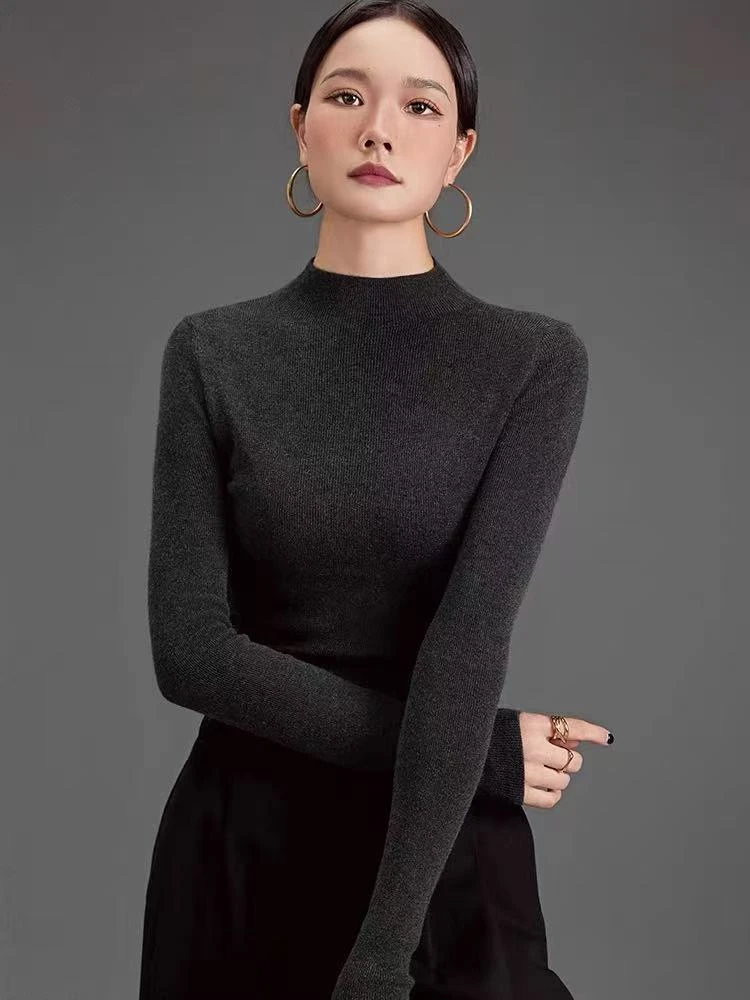 1180 半高领打底衫 终于有好看的颜色了