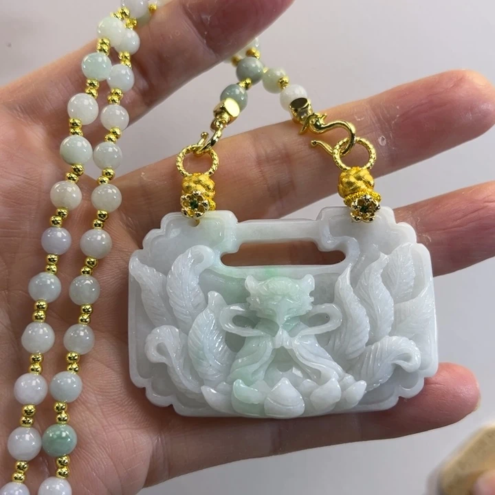 翡翠吊坠(赠链)未镶嵌代编织