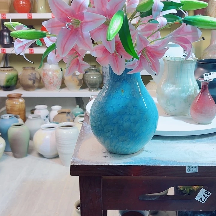 花瓶白泥高27口8。365。微瑕