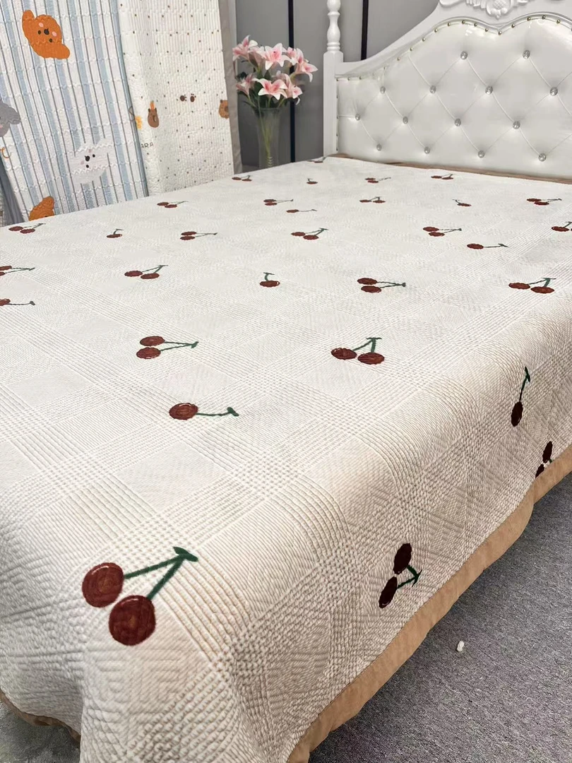 轻奢绒床盖婴儿绒床盖两面可用