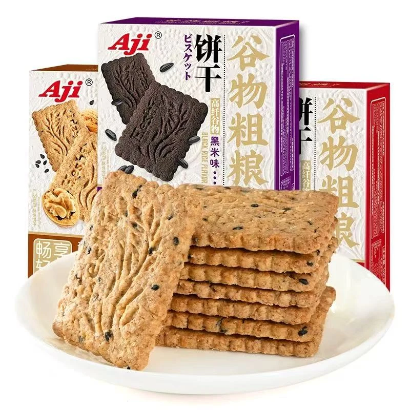 Aji谷物粗粮饼干低无蔗糖早餐代餐休闲小吃零食饼干【018A】