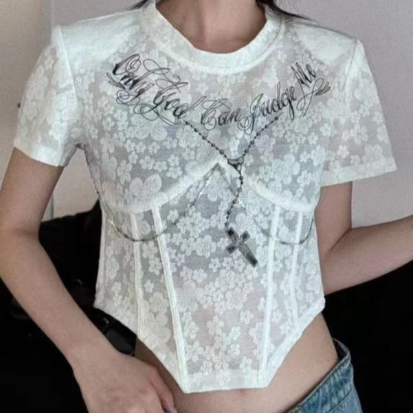 原创夏季新款字母染扎设计短T