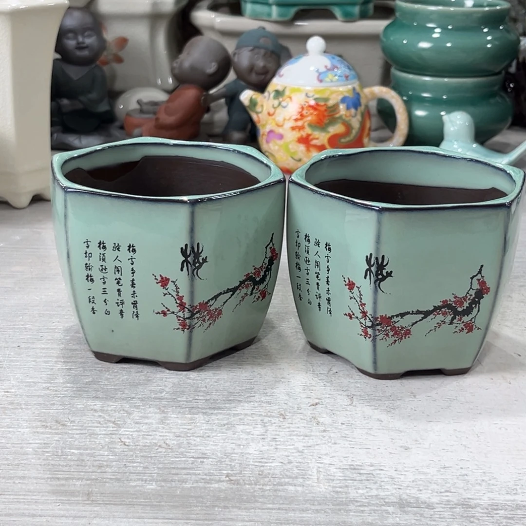 陶瓷绿植多肉微瑕花盆口径10*8