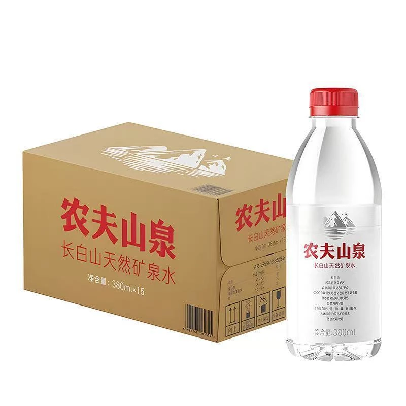 新品饮用水】农夫山泉天然水长白山休闲小瓶矿泉水380ml整箱瓶