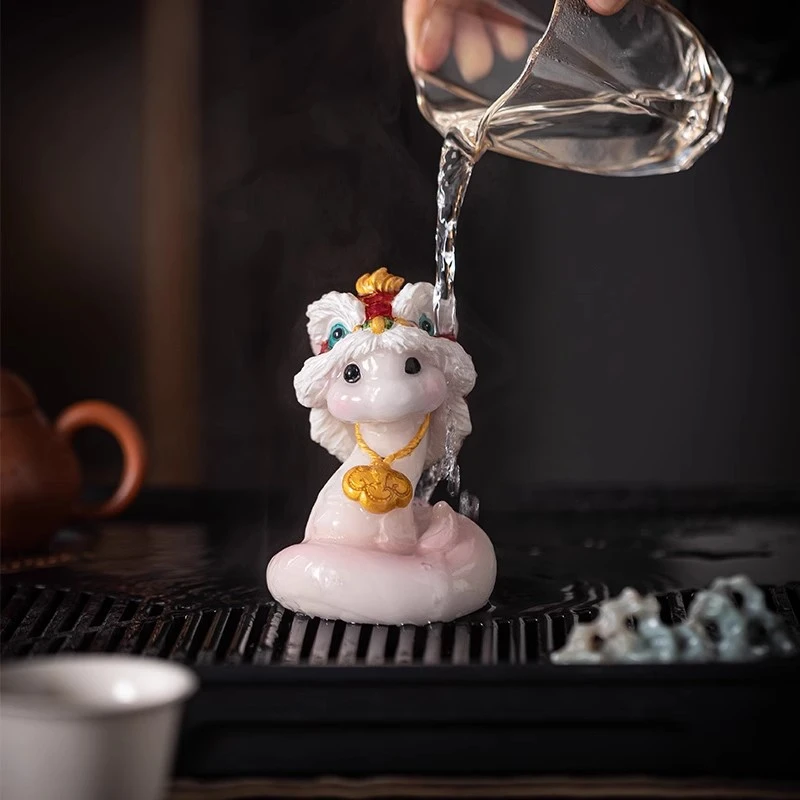 国风创意茶宠摆件十二生肖醒狮蛇精品可养变色茶玩茶具配件吉祥物
