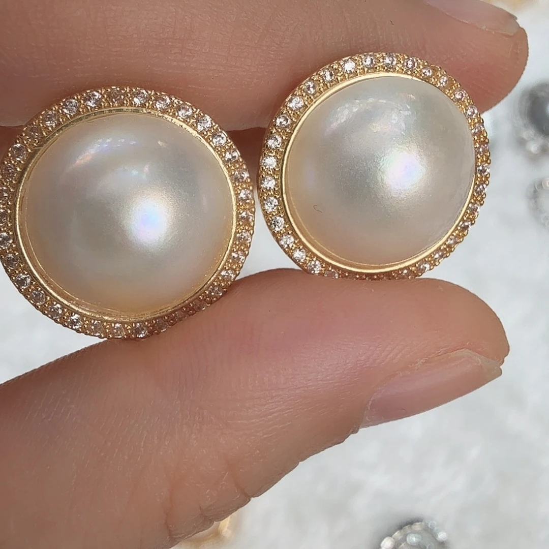 未镶嵌拼合珍珠（马贝珠）耳饰