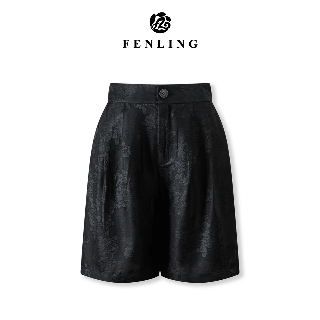 芬领-墨蕙-春夏桑蚕丝香云纱绞罗提花短裤CK533-CK536