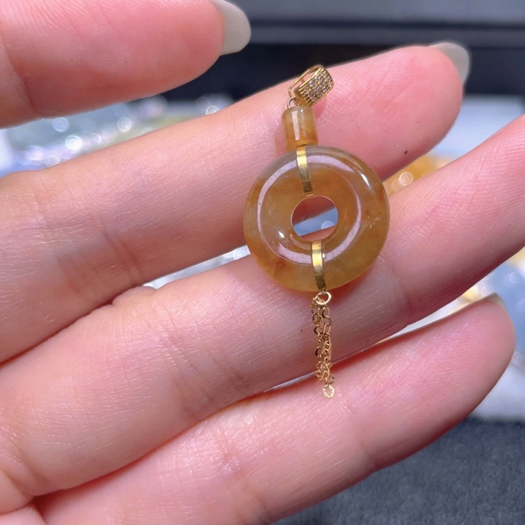 颈饰18K金镶嵌翡翠翡翠