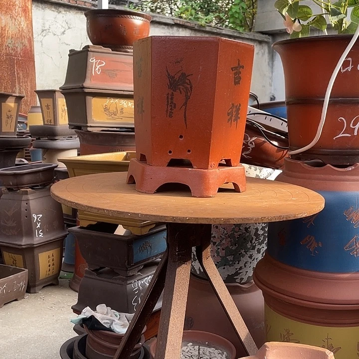 黄如意六方小加拖花盆紫砂花盆