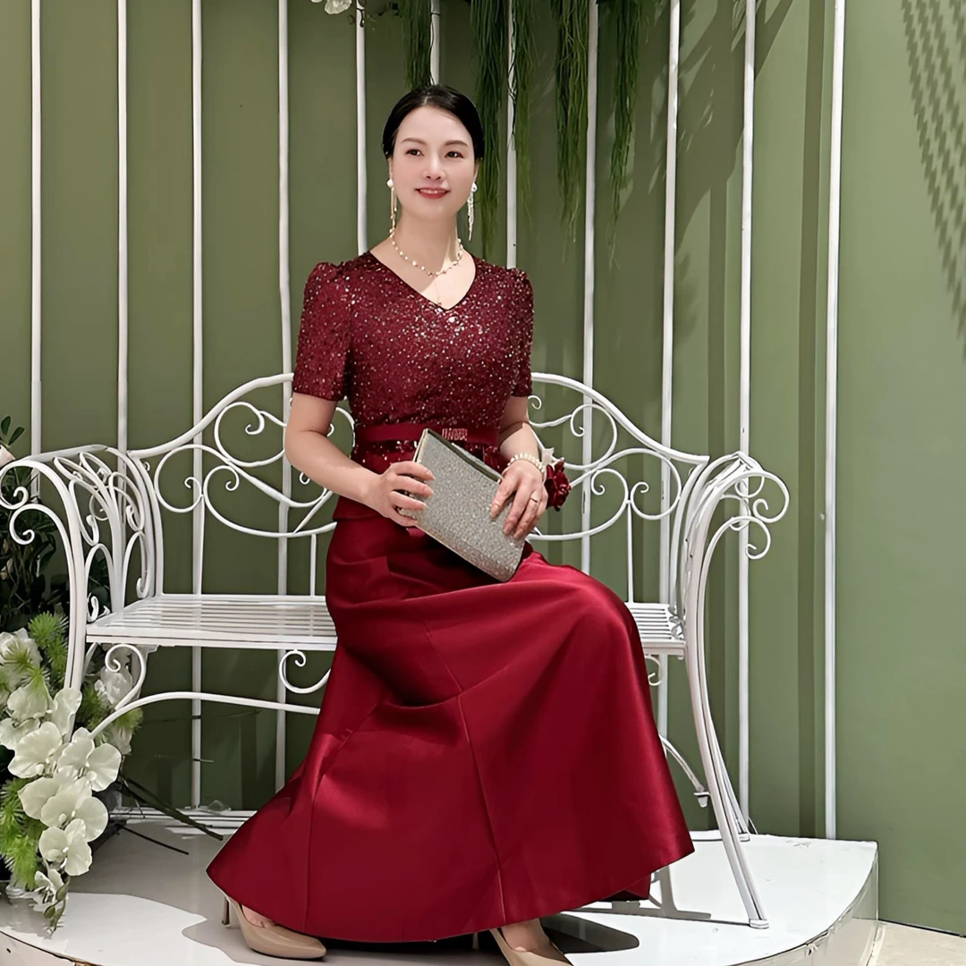 喜妃琳2012 喜婆婆喜妈妈婚宴装钉珠V领高腰显瘦遮肚时尚减龄知性