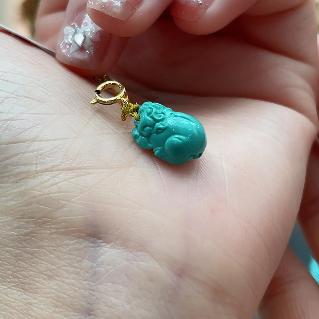 绿松石颈饰18K金镶嵌