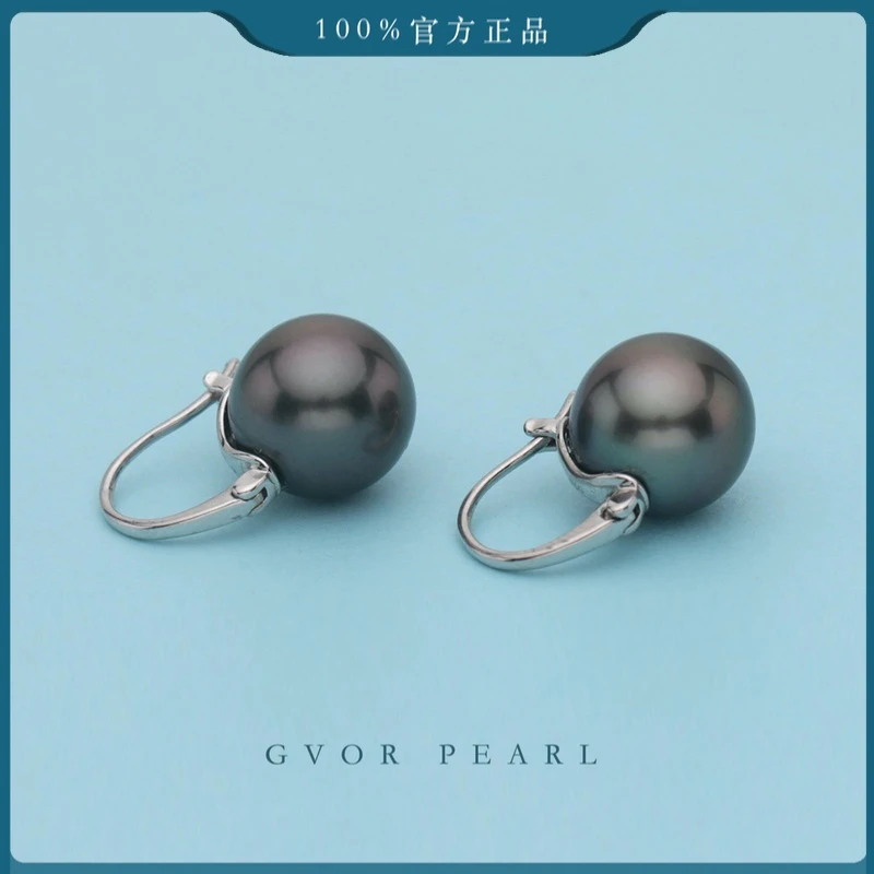 正品 大溪地丨9-10mm海水珍珠水桶耳饰 C594