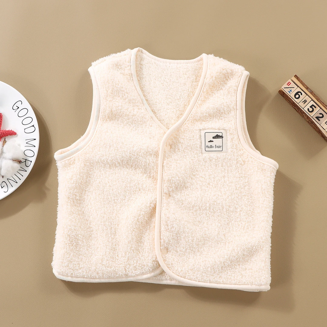 冬季春秋休闲风男女童马甲加绒上衣婴儿保暖柔软亲肤坎肩加厚