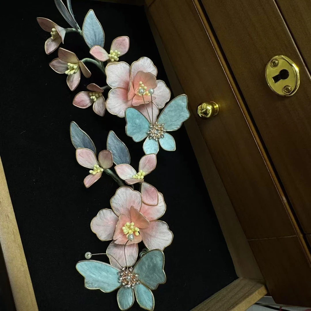 大麦吖古风发饰汉服绒花发簪手工制作默认微瑕均有色差