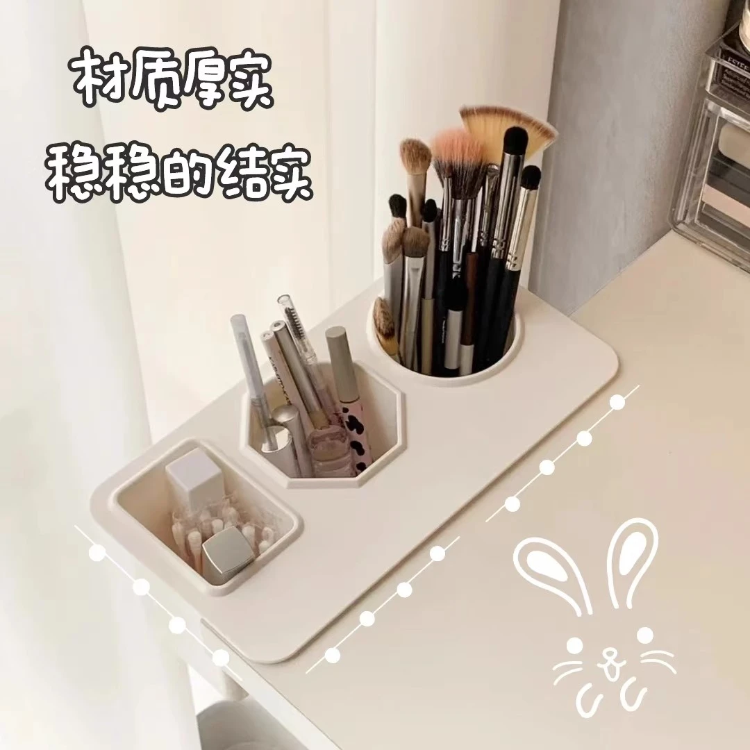 粘贴式笔筒化妆刷收纳笔筒桌边收纳盒文具壁挂学生笔盒多功能笔桶
