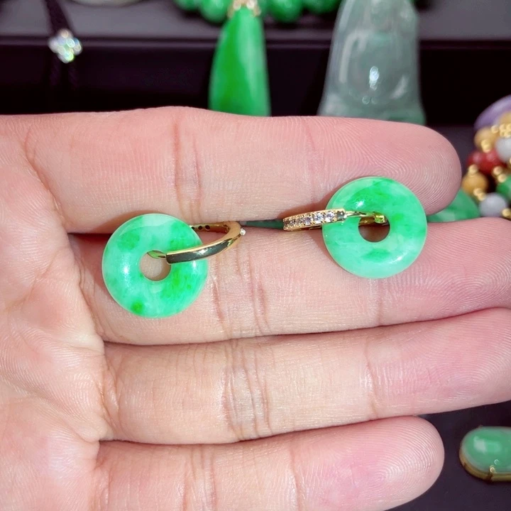 翡翠未镶嵌耳饰耳饰