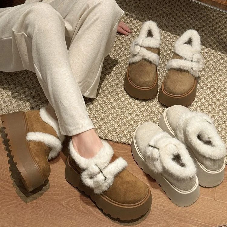 【纯儿专属】加绒加厚加厚翻毛雪地靴2025年冬季新款毛毛女鞋