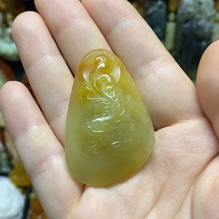 蛇纹石玉未镶嵌吊坠(赠链)