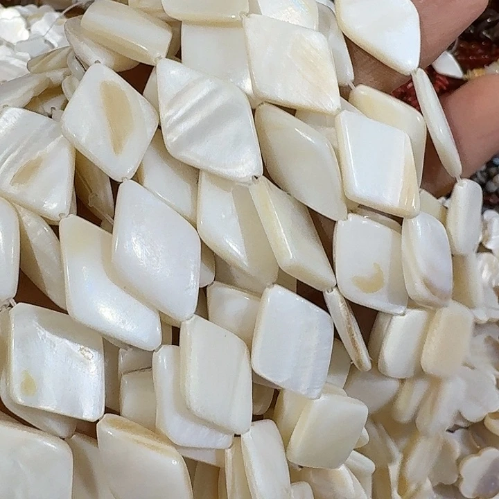 玛瑙/玉髓合金珠宝半成品3条大号贝壳棱形