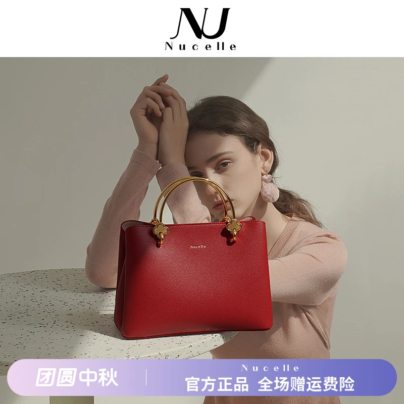 纽芝兰红色婚包高级感手提包大容量手包女款2025新款包新娘单肩包