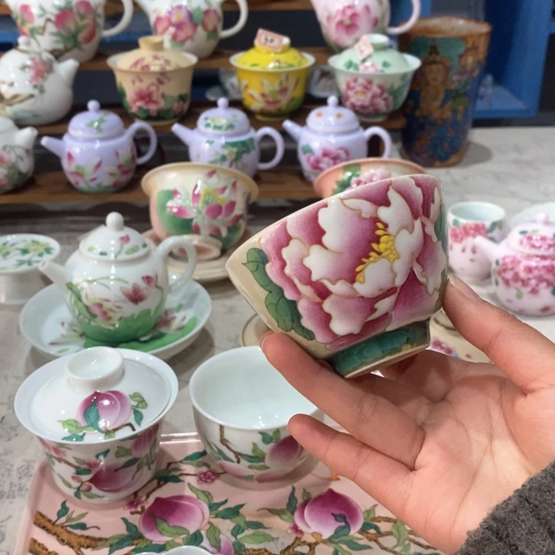 手工手绘制作茶具杯杯杯杯