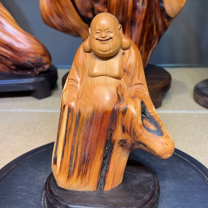 柏木（崖柏）弥勒佛摆件