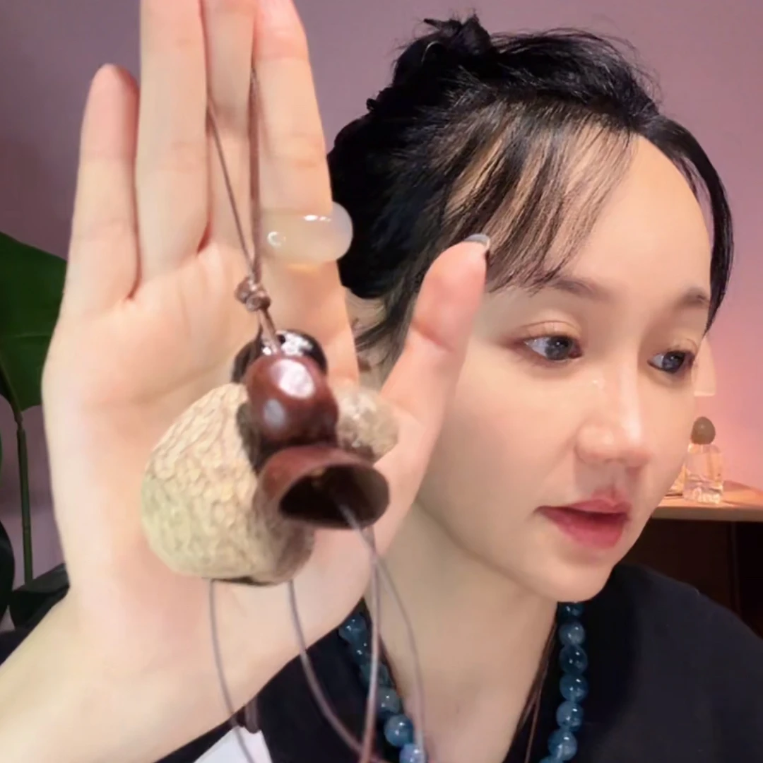 铜项链 果壳挂铃植物手工小众设计25秋冬新款