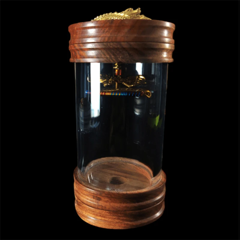 罐王•S121•透梨栖鸣•徐一舟草花梨铜蒙心双鱼簧蝈蝈虫罐60*125