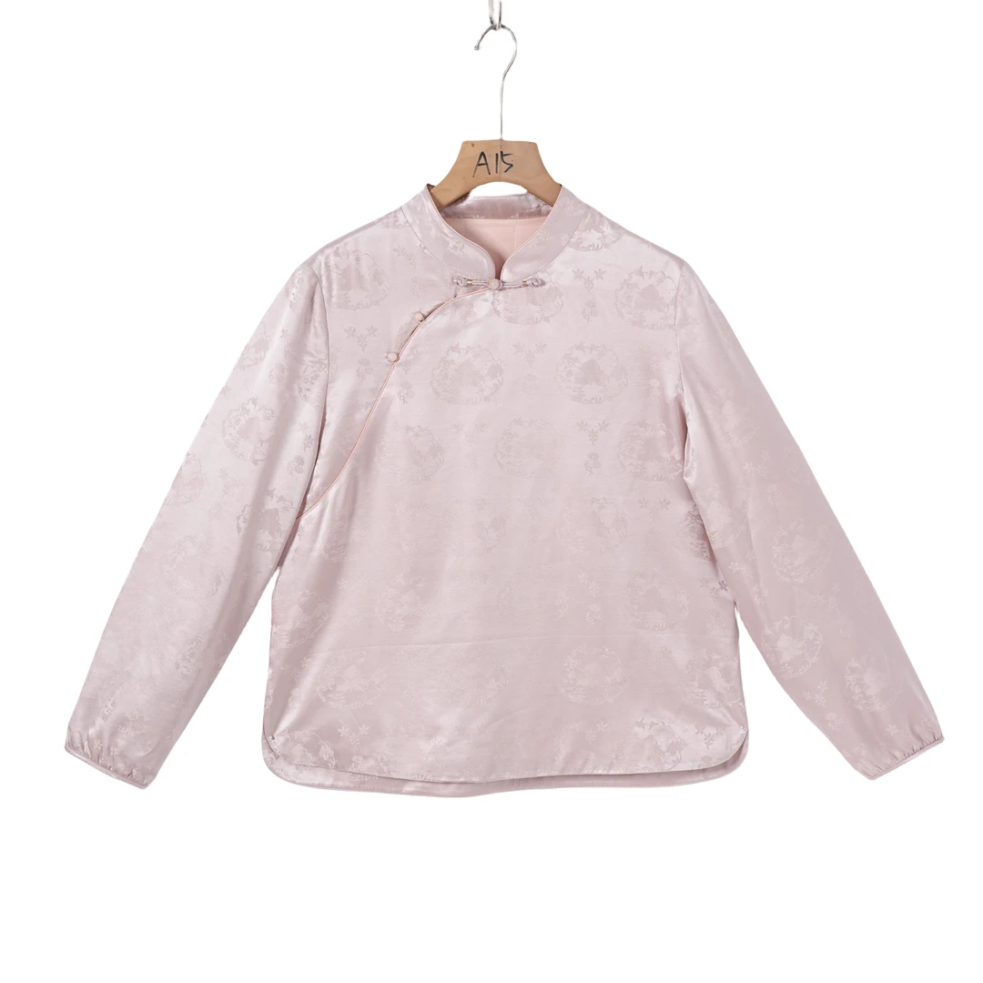 【今禾】桑蚕丝中式立领加桑蚕丝棉上衣复古休闲时尚长袖2416532