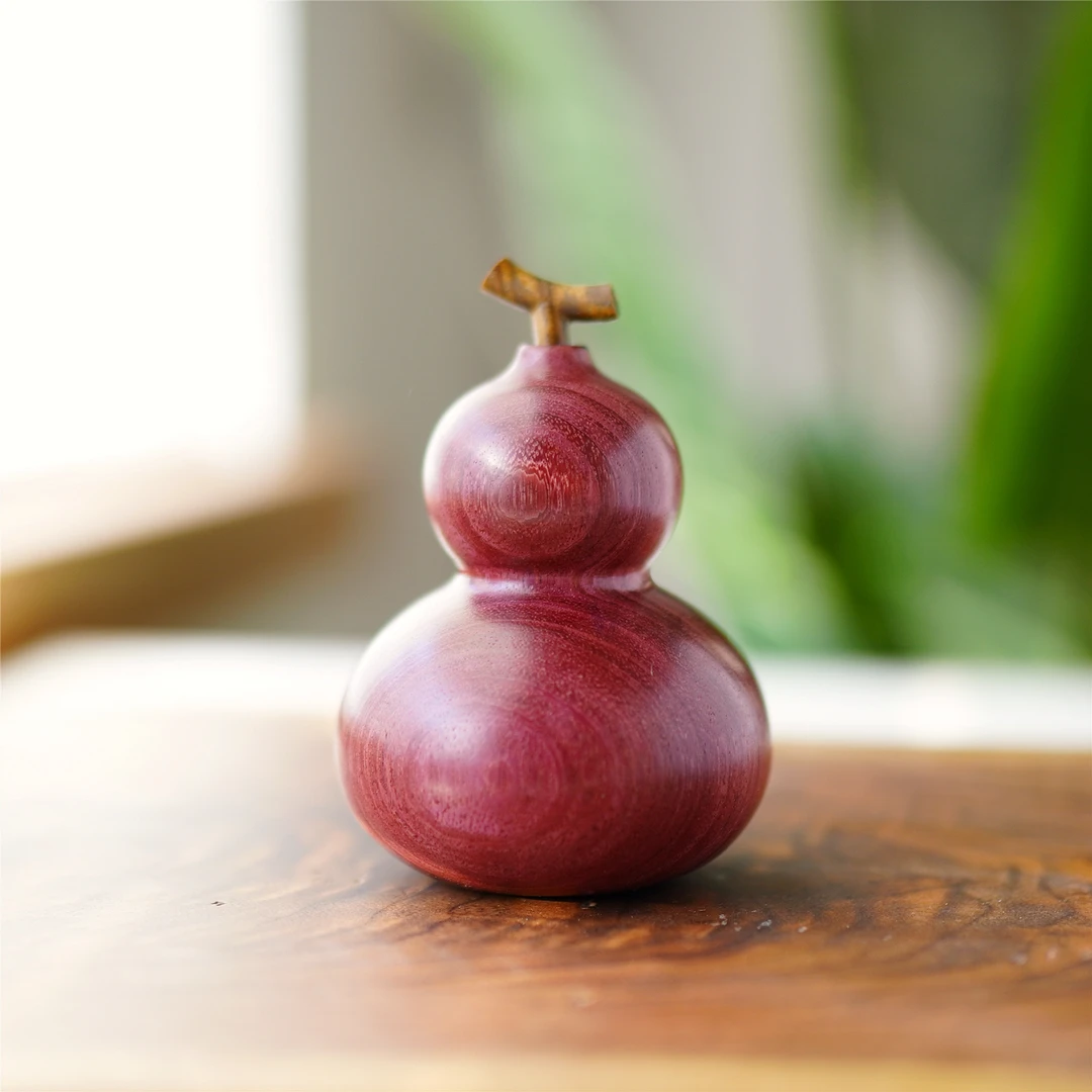 由物喜/实木可爱葫芦柿柿复古家具沙发个性香薰制作摆件木质红木