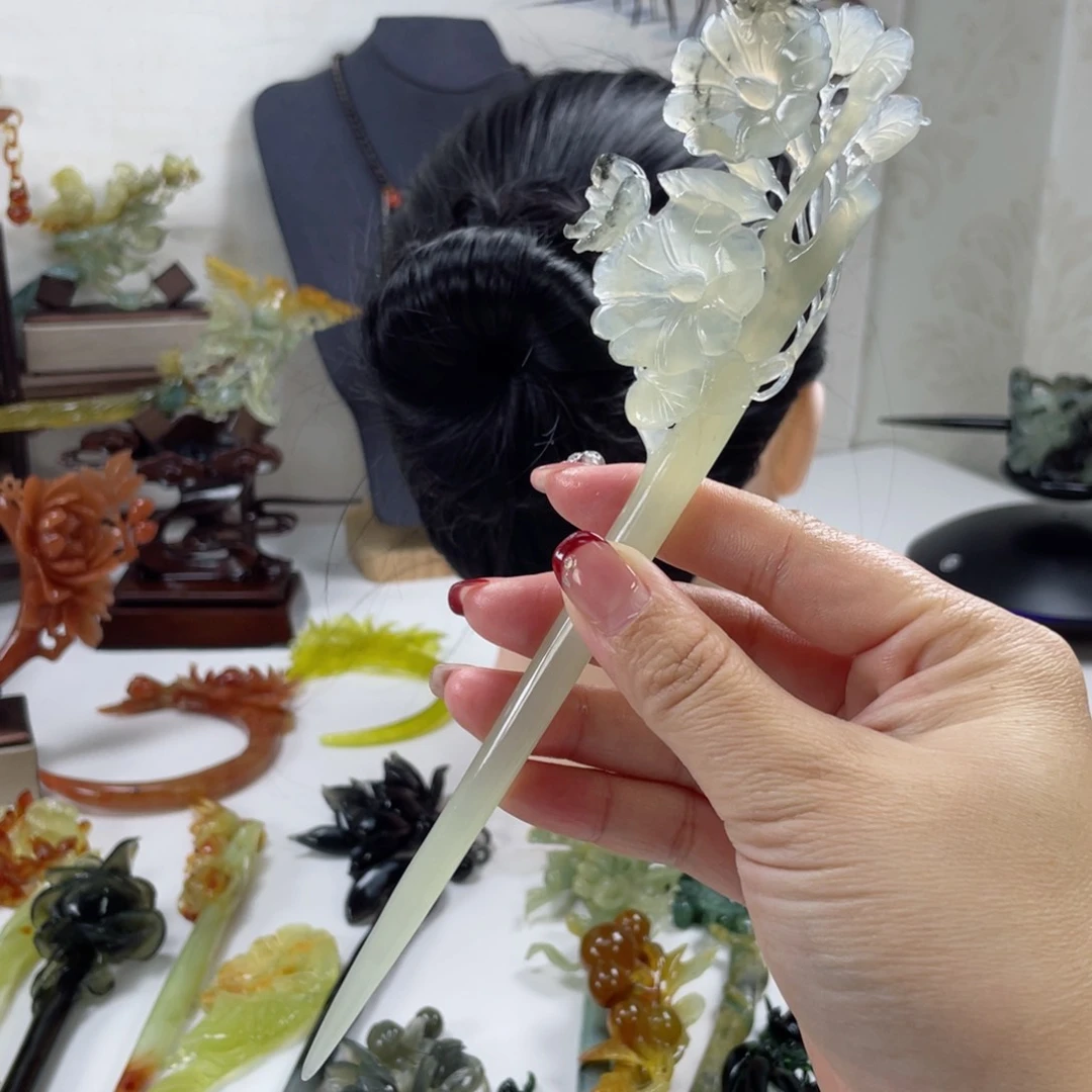 岫玉发饰未镶嵌延岫玉发簪