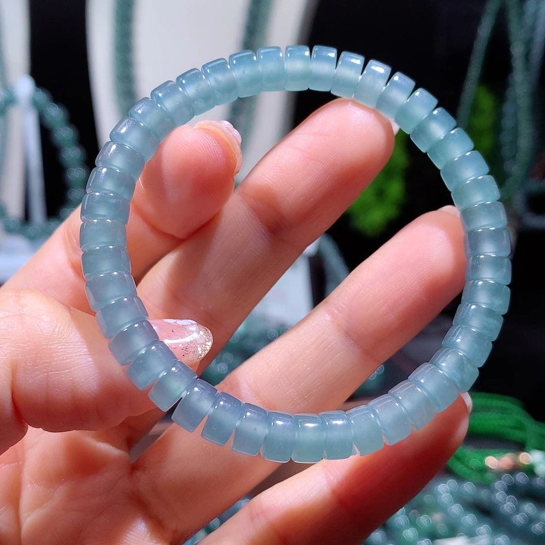 翡翠未镶嵌手链天然a货翡翠手串7+