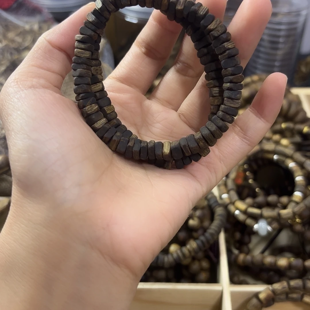 沉水浮碎银子手串