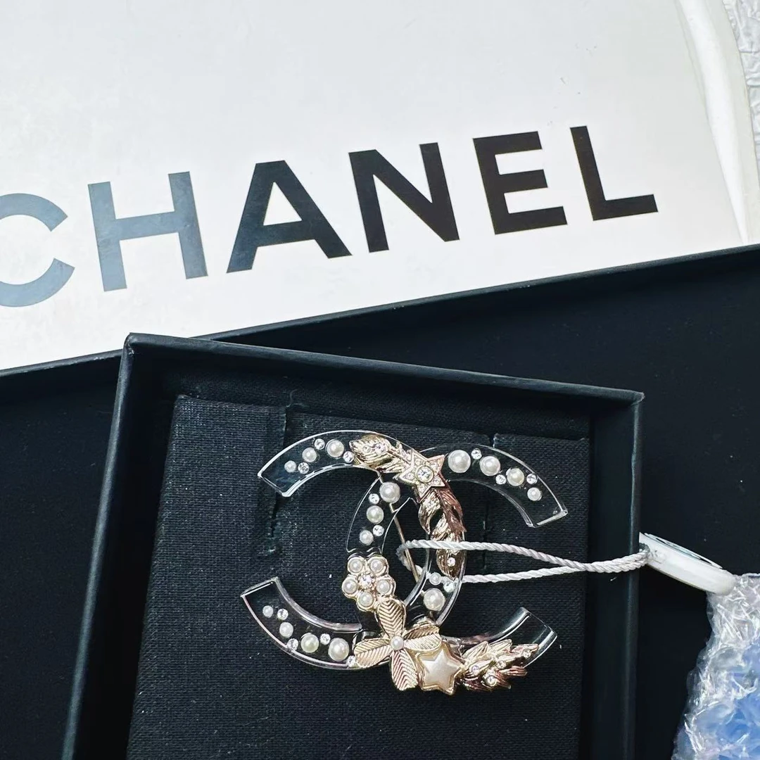 95新 Chanel/香奈儿 柚礼中古/香奈儿雪地双c胸针CC503024