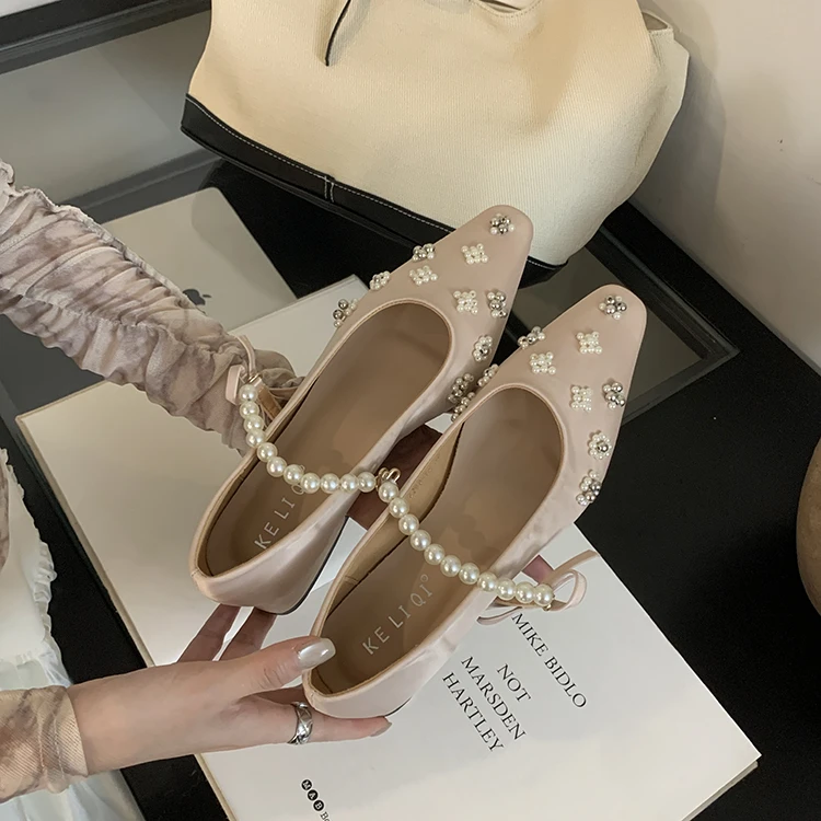 法式仙女气质尖头一字带玛丽珍鞋女鞋子2025年新款低跟单鞋晚晚鞋