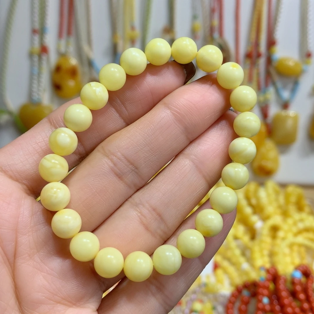蜜蜡未镶嵌手链7.8mm