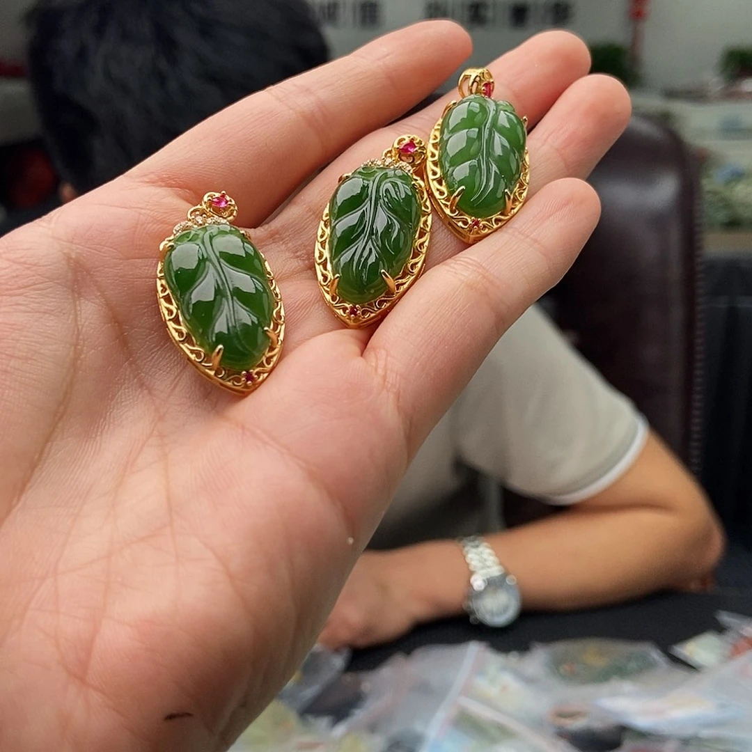 和田玉银S925镶嵌颈饰颜色多样性发拍一发一