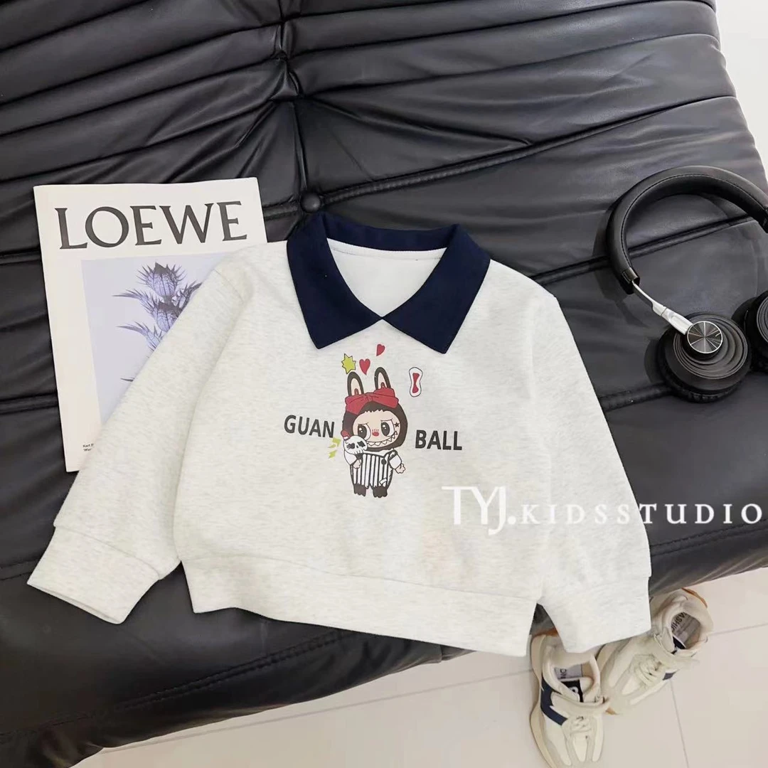 汤圆Glue pudding童装2025冬季韩系甜美学院风休闲卫衣 YA-3162