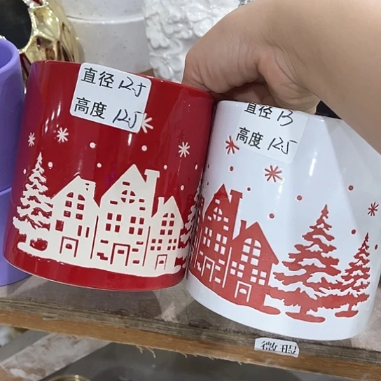 多肉绿植陶瓷花盆9.9包邮，有孔