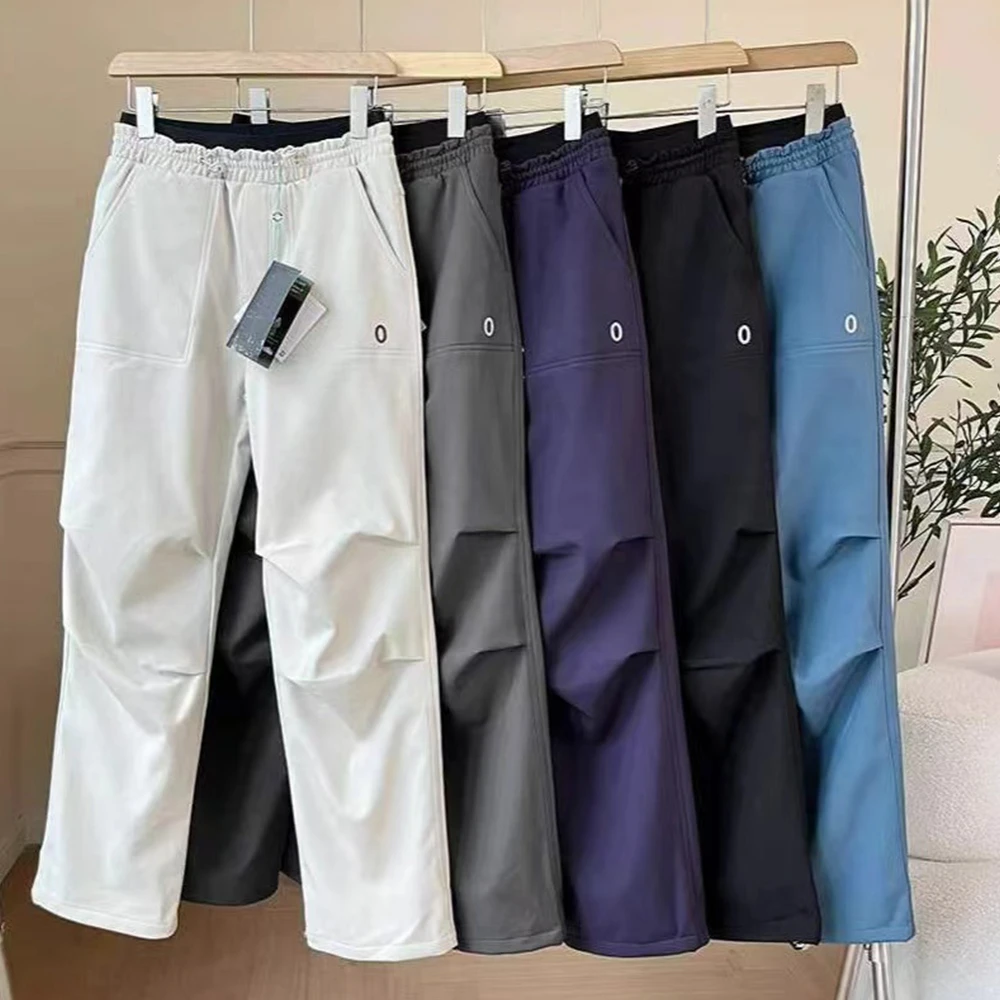 DIDORSSBO春季款女款户外时尚休闲运动O标磨毛直筒休闲裤10256