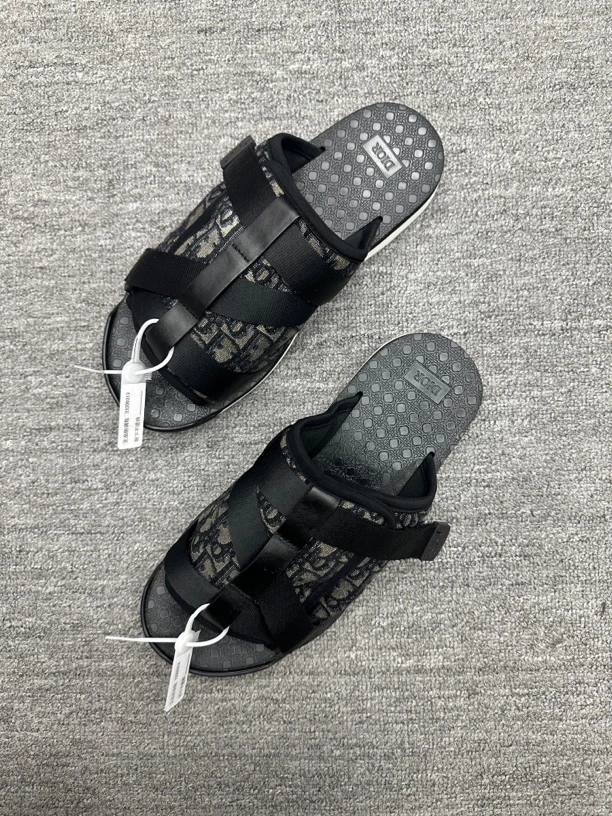 99新 DIOR/迪奥 43 dior 老花战术拖鞋 黑色