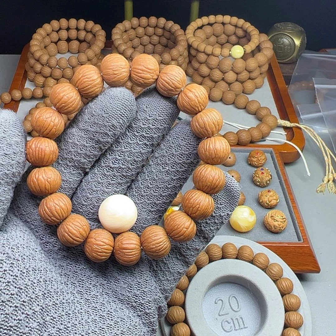 李***李手串猴头核桃原皮无修15同尺土豪➕猛犸圆珠