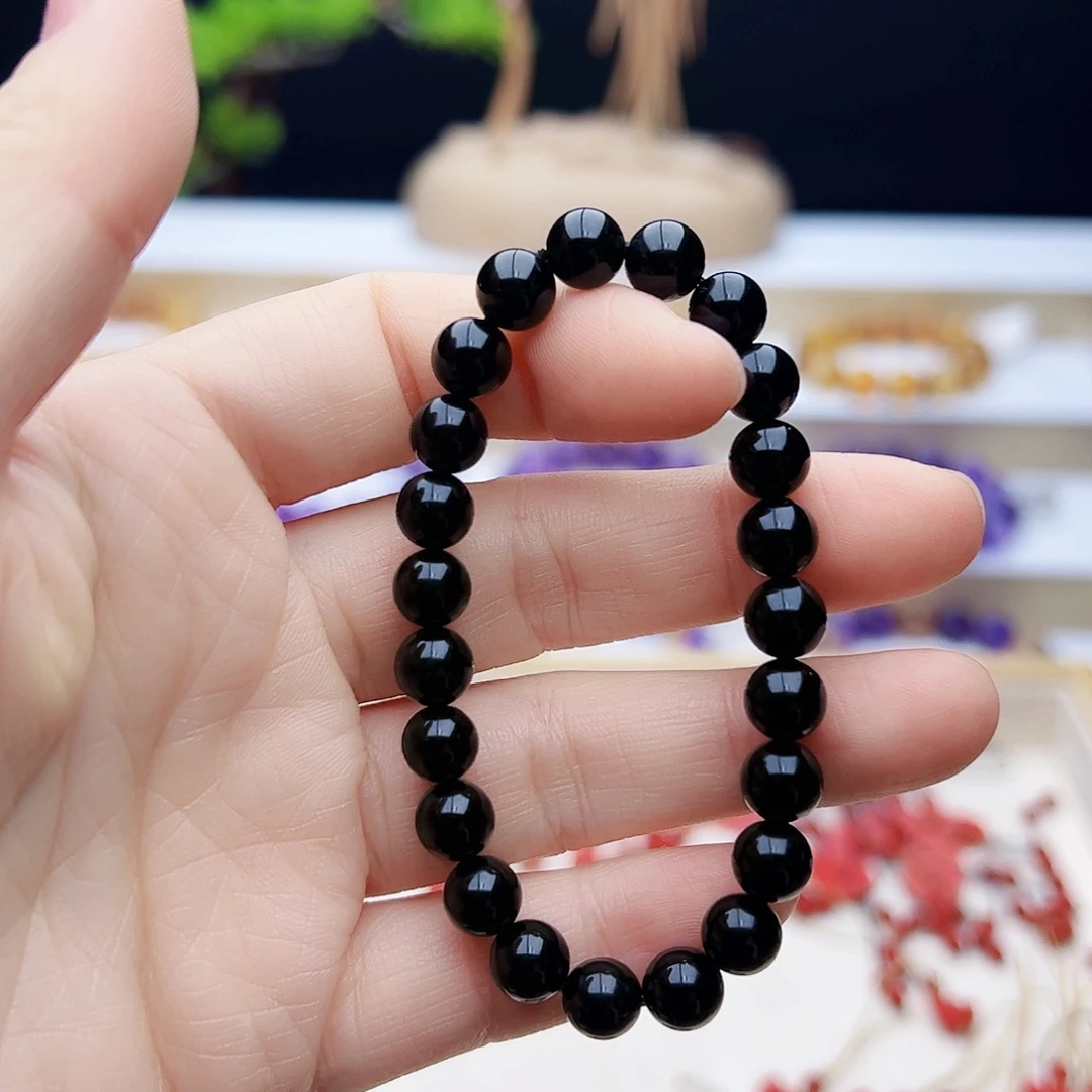 未镶嵌手链水晶黑曜石8mm