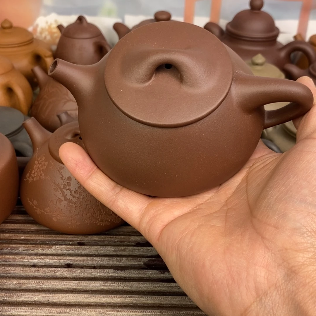 茶壶紫砂满瓢原矿深井紫泥240cc左右