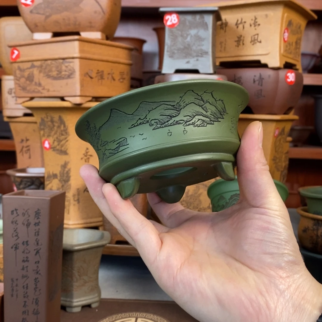 紫砂花盆盆景花盆小