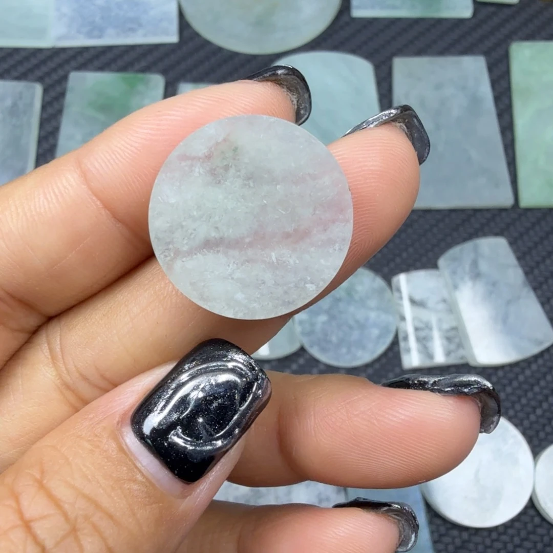 翡翠颈饰未镶嵌天然缅甸a货翡翠